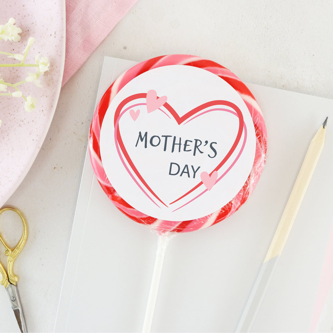Red and Pink Hearts Mother's Day Lollipop