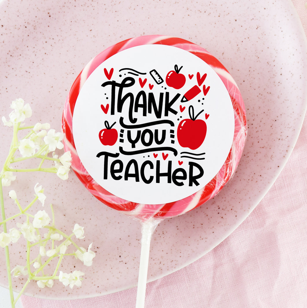 Red Apple Thank You Teacher Giant Lollipop