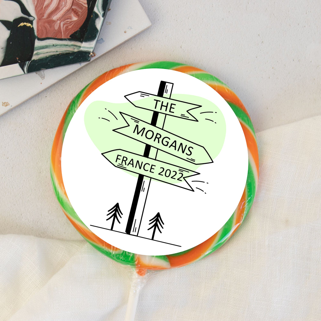 Personalised Holiday Sign Lollipop