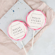 Simple Wedding Favour Giant Lollipops