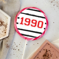 Personalised Stripes Birthday Year Lollipop