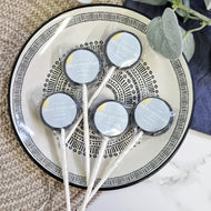 Teal Gold Leaf Wedding Favour Lollipops