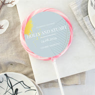 Teal Gold Leaf Wedding Favour Giant Lollipops