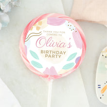 Load image into Gallery viewer, Personalised Watercolour Thank You Party Giant Lollipops

