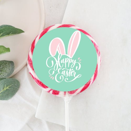 White and Pink Bunny Ears Lollipop - Suck It & Say