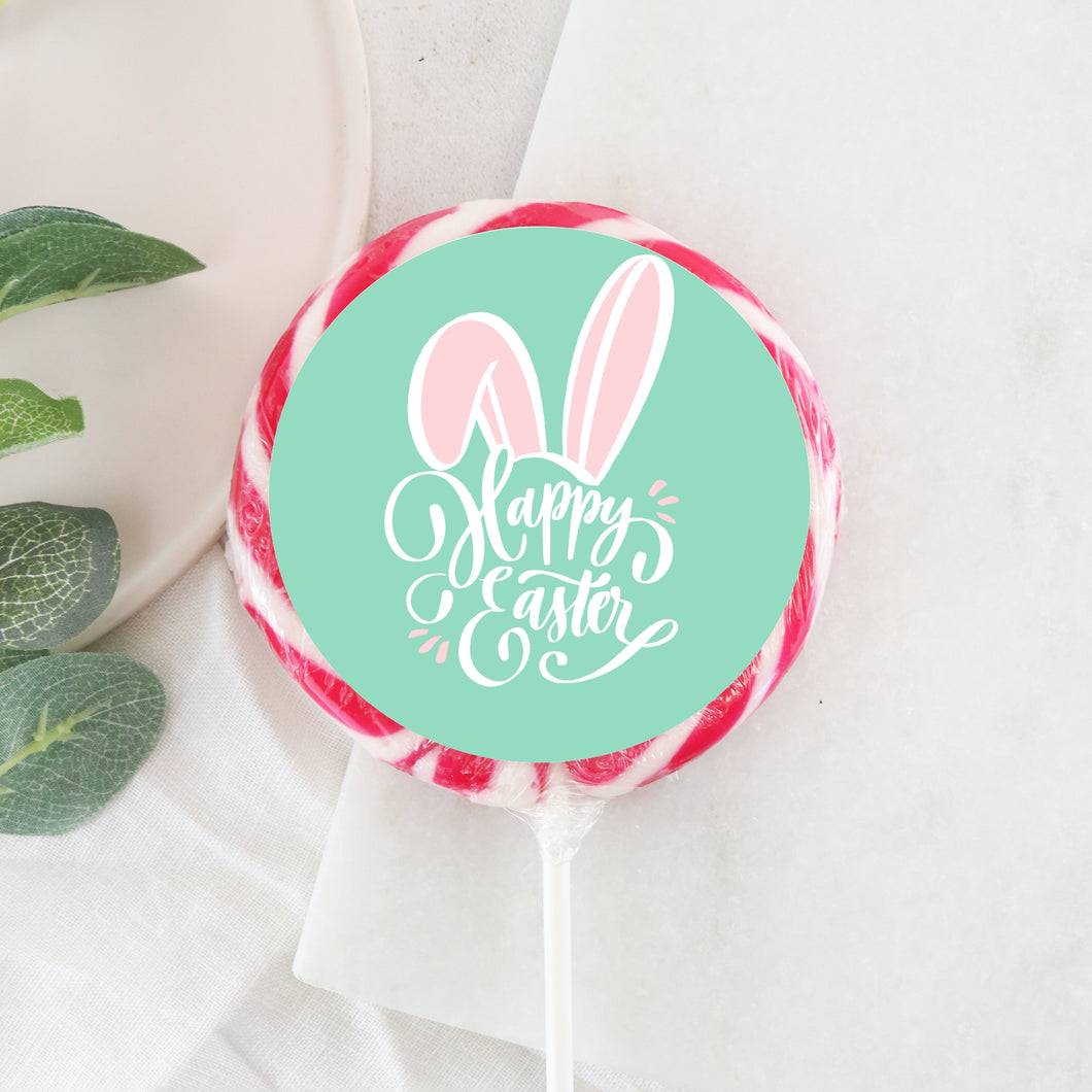 White and Pink Bunny Ears Lollipop - Suck It & Say