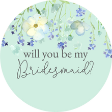 Load image into Gallery viewer, Will You Be My Bridesmaid Blue Floral Lollipop
