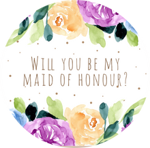 Load image into Gallery viewer, Will You Be My Maid of Honour Pastel Floral Lollipop
