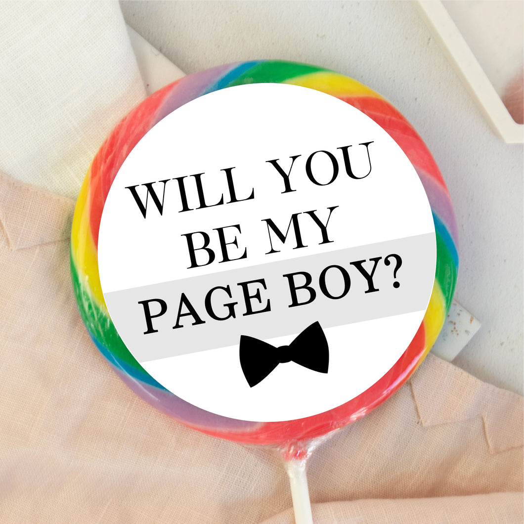 Will You Be My Page Boy Lollipop