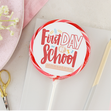 Load image into Gallery viewer, First Day Of School Red Design Lollipop - Suck It &amp; Say
