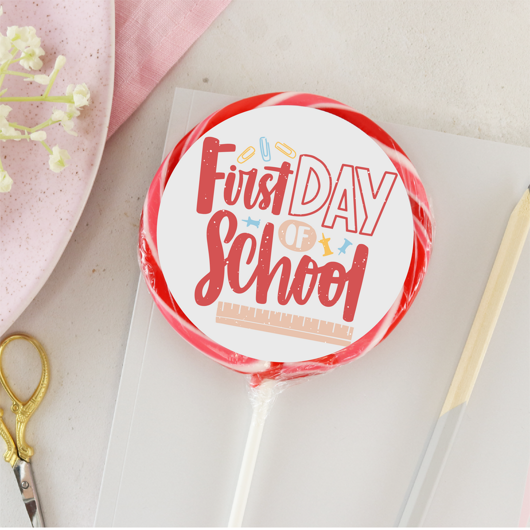 First Day Of School Red Design Lollipop - Suck It & Say